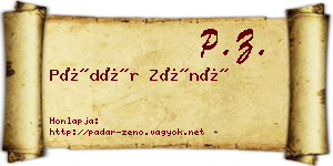Pádár Zénó névjegykártya